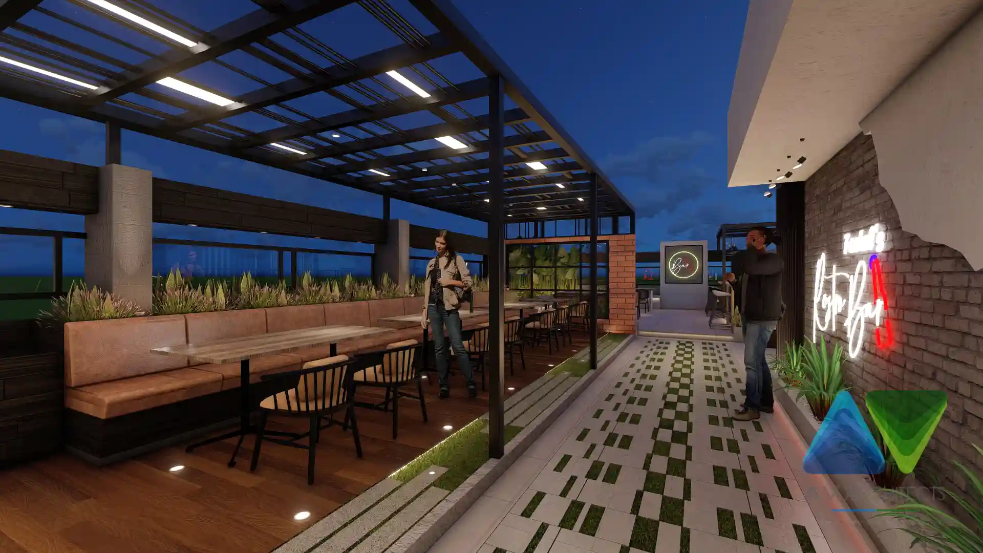 Fortal Rooftop Bar commercial Interior Project